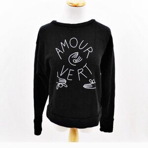 Amour Vert Organic Cotton Sweatshirt Hands Logo Boho Indie Size Small